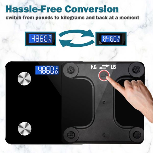 2021 hot sale smart BMI digital body analyzer balance 180kg 396lb bathroom smart body fat scale