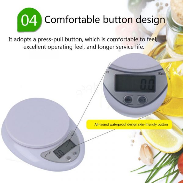 BO5 mini bowl kitchen scales household smart food scales 5kg portable digital kitchen scale - Image 3
