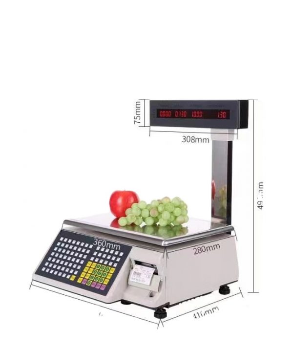Barcode Scale Label Printing Balance (TM-15A-5D) Digital Electronic Scale & Printer English Russia Arabic Spanish