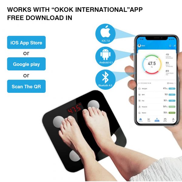 Body Fat Analyzer Machine weighing body fat bathroom scale BMI APP personal smart body fat scale