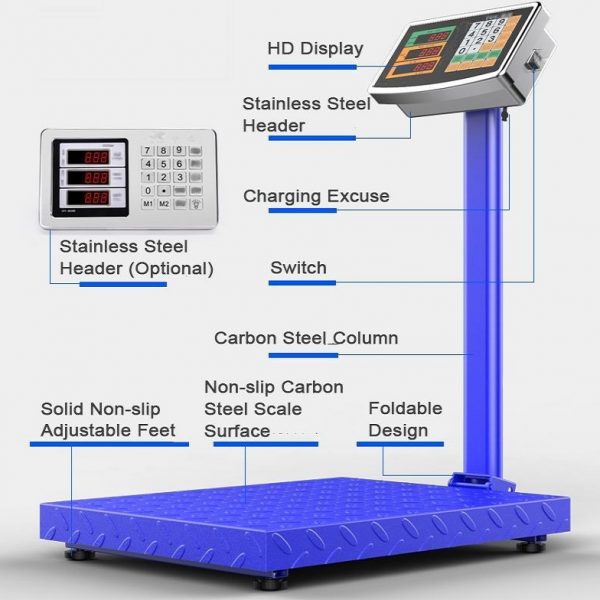DAWOOD 300kg weighing scale TCS electronic platform scale for 300kg - Image 2