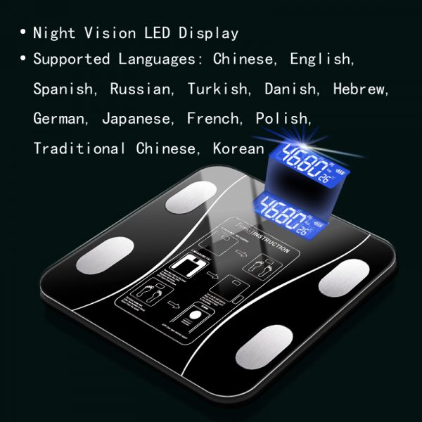 Dawood digital bathroom personal weighing scale household smart body fat Analysis body fat bathroom scales - Image 3
