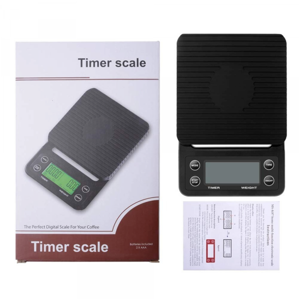 Digital Coffee Scale,0.53KG Timer black 1kg 0.1 Kitchen Scale LCD Display 1g0.1 Food cooffee Scale - Image 4