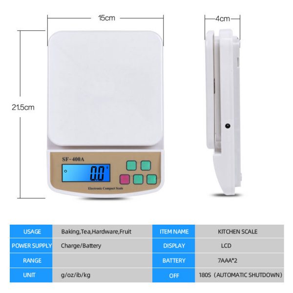 SF400A Kitchen scale 10kg household digital food scale good quality 2021electronic baking kitchen scale 5kg - Image 4