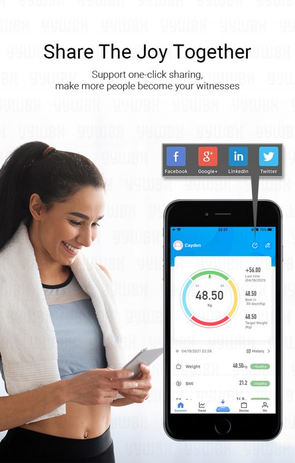 Smart Weight Scale Electronic Digital Bathroom scales Body Fat BMI Composition Balance Analyzer with Smart scale