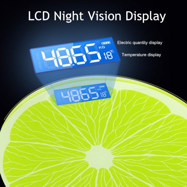 household cartoon glass lemon pattern electronic180kg 360lb household body personal bathroom scale digital (1)